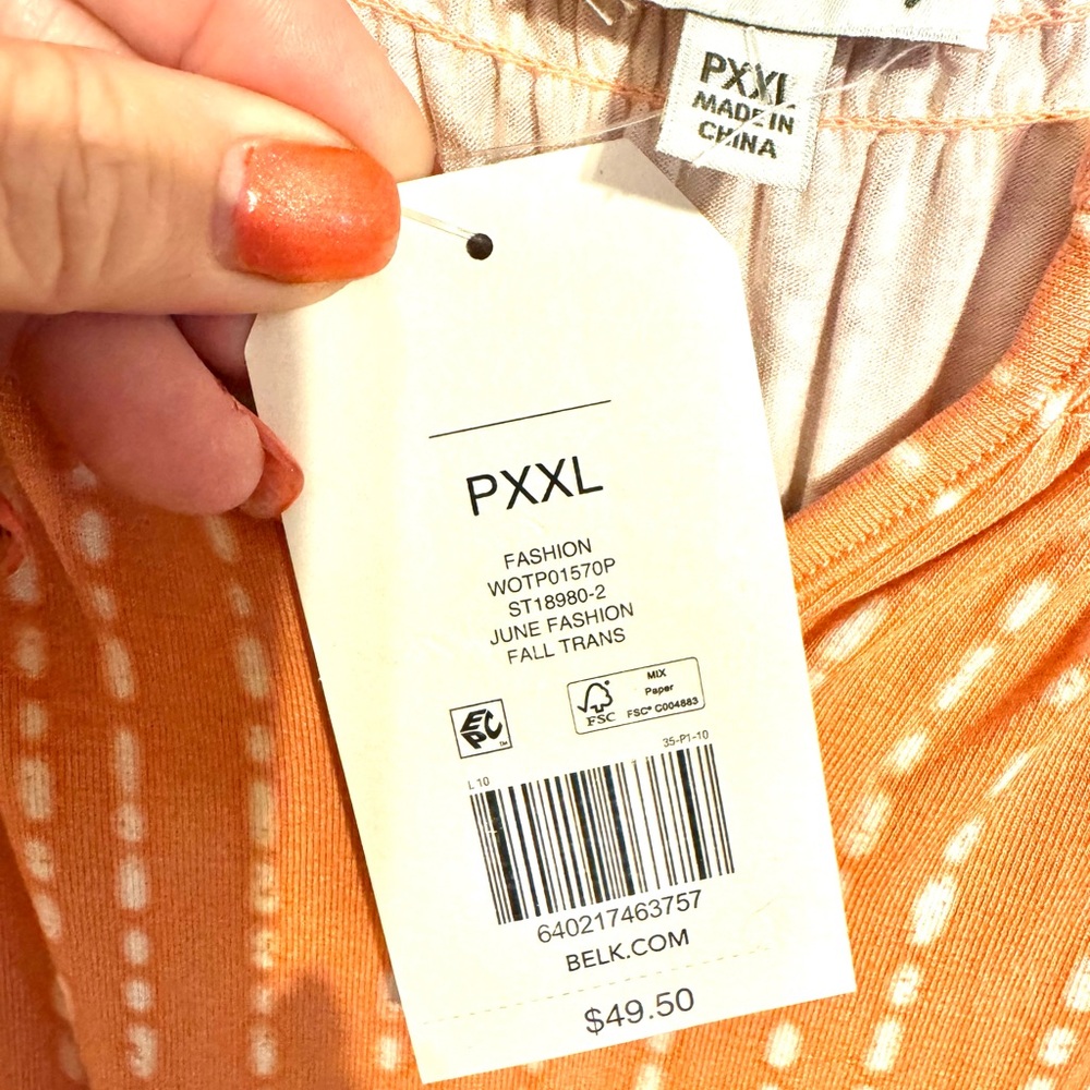 NWT WONDERLY PRINT SLEEVELESS TAN TOP SPRING/SUMMER  2X/PETITE     #CL - Picture 8 of 8